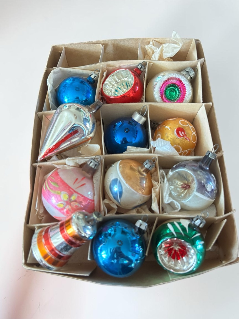 Vintage Glass Christmas Ornaments Lot 11 Poland Germany Indent Reflector